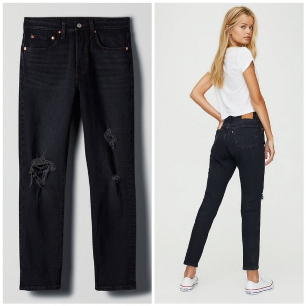 Levi's 501 Wild Bunch Black Distressed Holes - Picture 3 of 4
